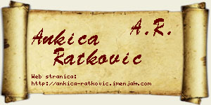 Ankica Ratković vizit kartica